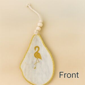 Handmade Gold Flamingo Pen Shell Ornament